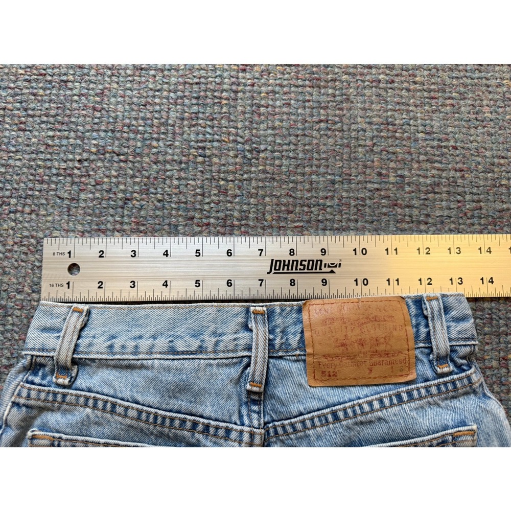 Levis 512 Vintage 90s USA High Waisted Cutoff Denim Shorts Light Wash 25" Faded - Picture 5 of 11